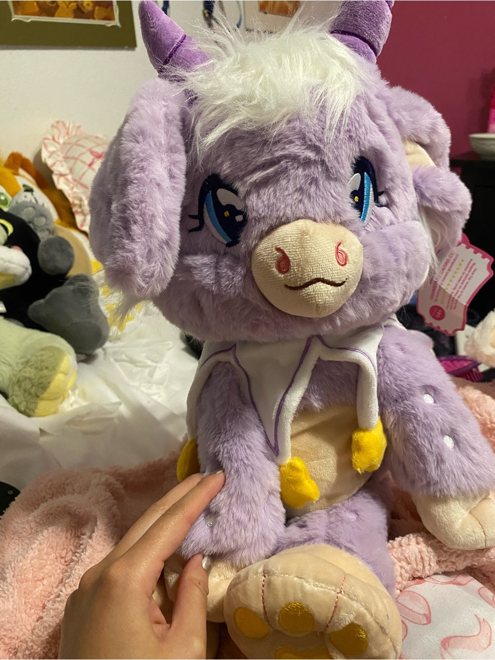Plush Purple Fantasy Creature Plush Toy - Soft Lavender Stuffed Animal